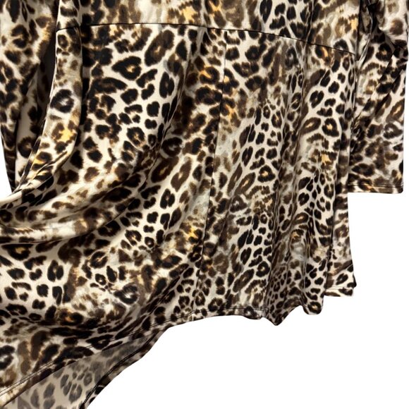Chaus New York Animal Print Cowl Neck Top Sz XL tunic - Picture 9 of 12